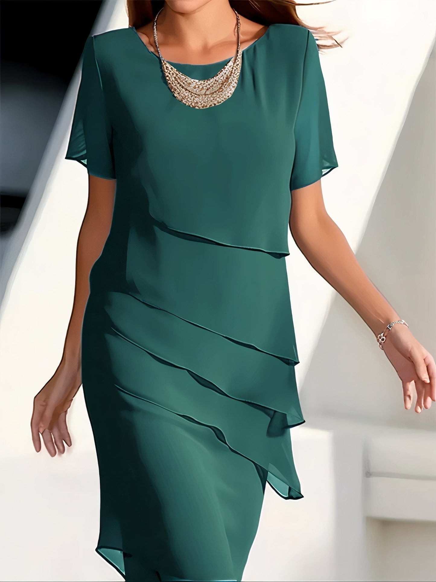 Daria – Vestido de Gasa en Capas
