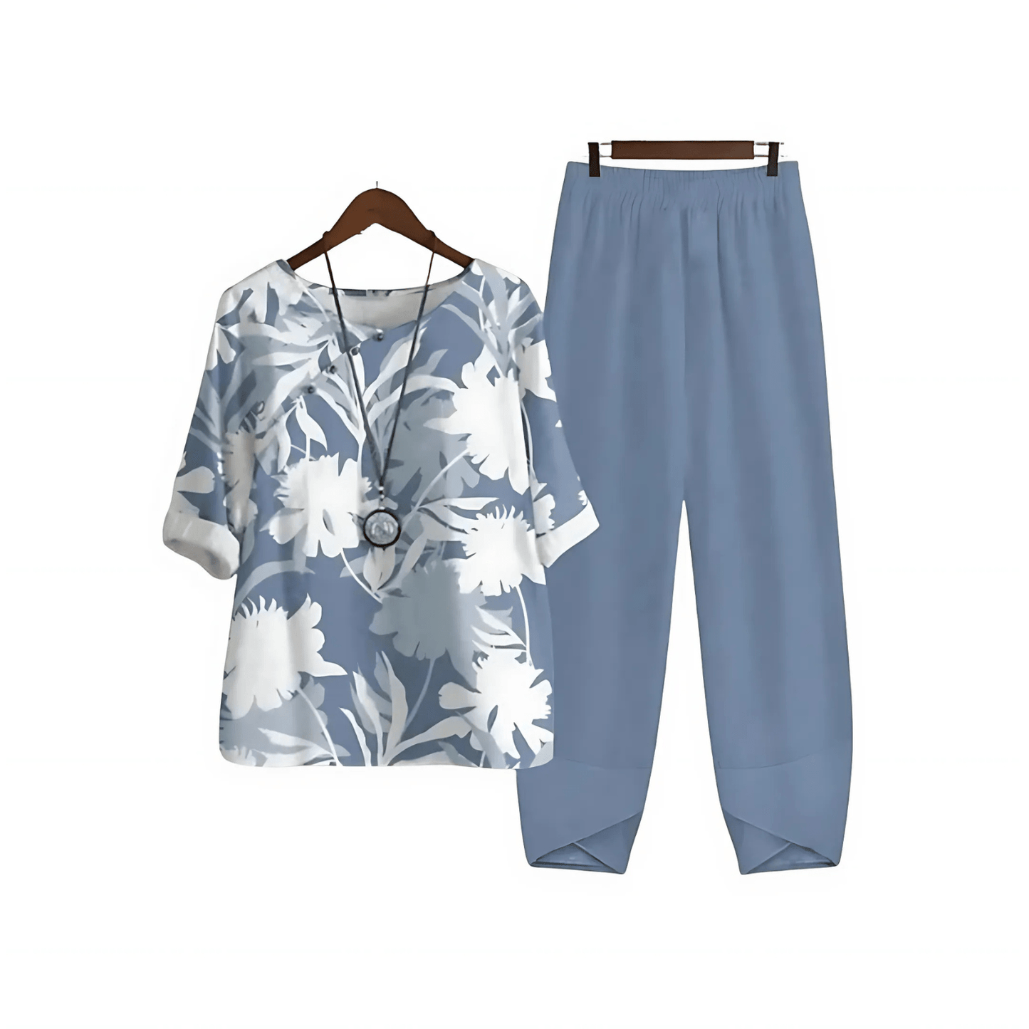 Katarina – Conjunto de Blusa y Pantalones Estampados