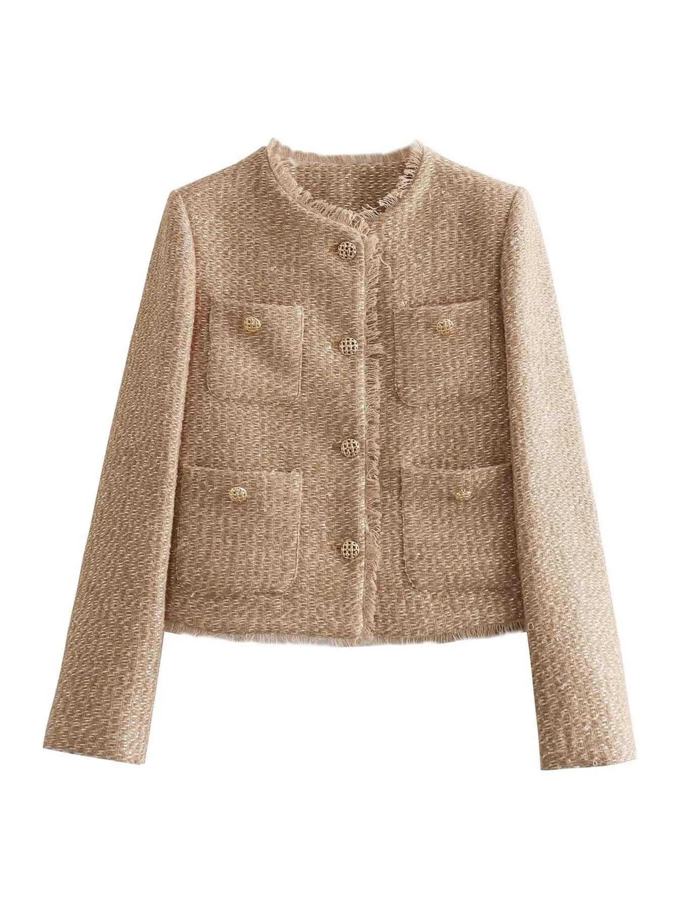 Melinda – Blazer de tweed en diseño clásico