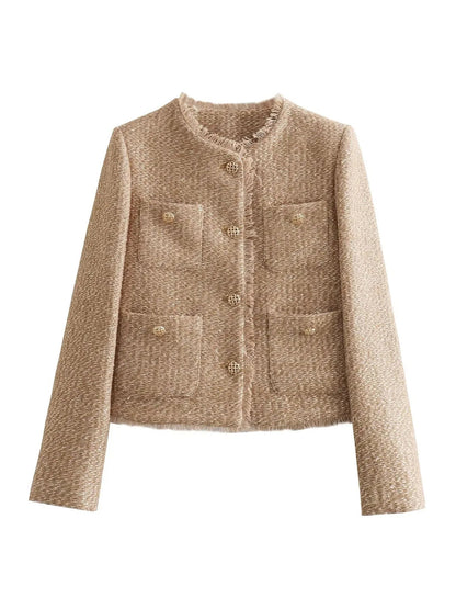 Melinda – Blazer de tweed en diseño clásico