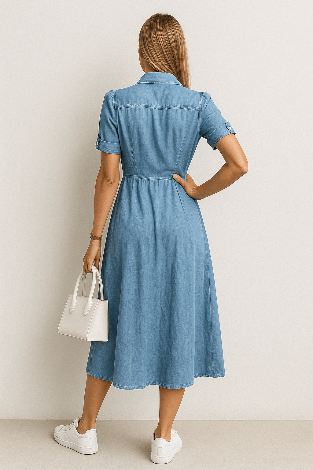 Rebekka – Vestido midi vaquero con encanto