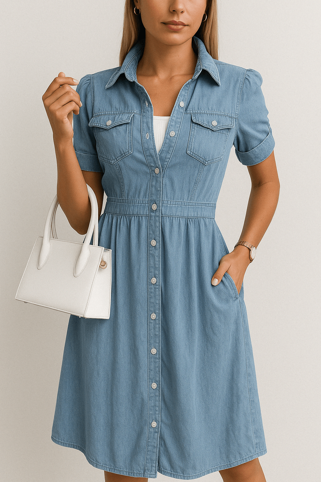 Rebekka – Vestido midi vaquero con encanto