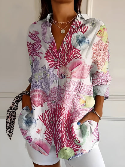 Marleen – Blusa con botones y mangas largas