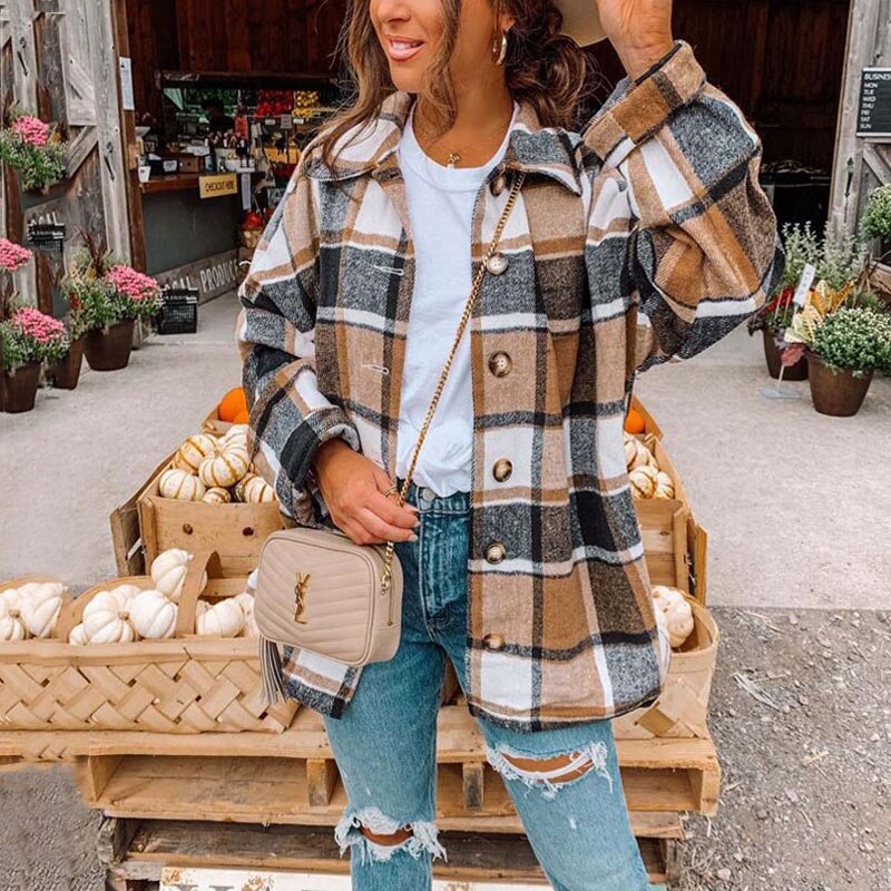 Anna – Camisa de Franela Oversize de Moda