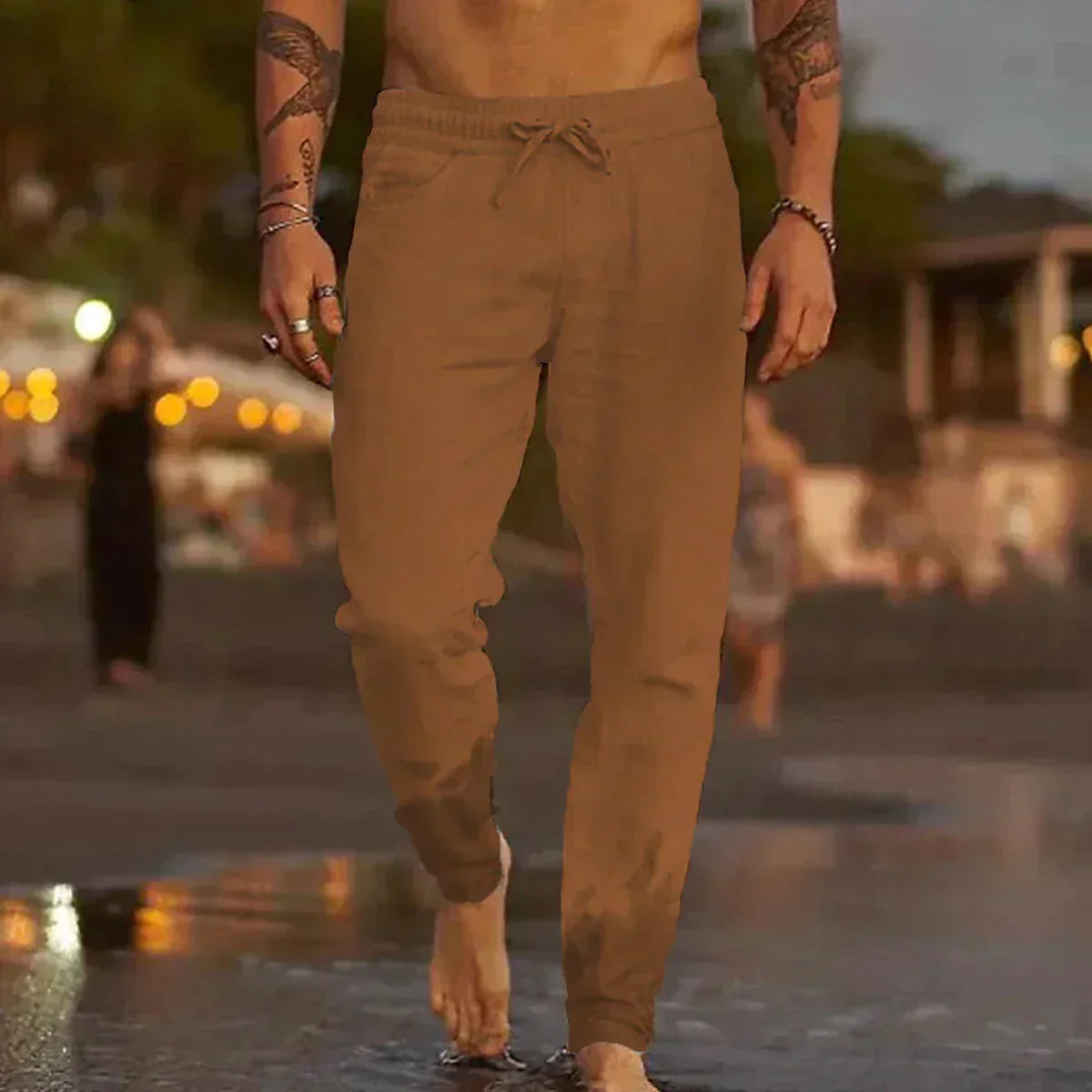 Linford - Hombres Pantalones de Lino