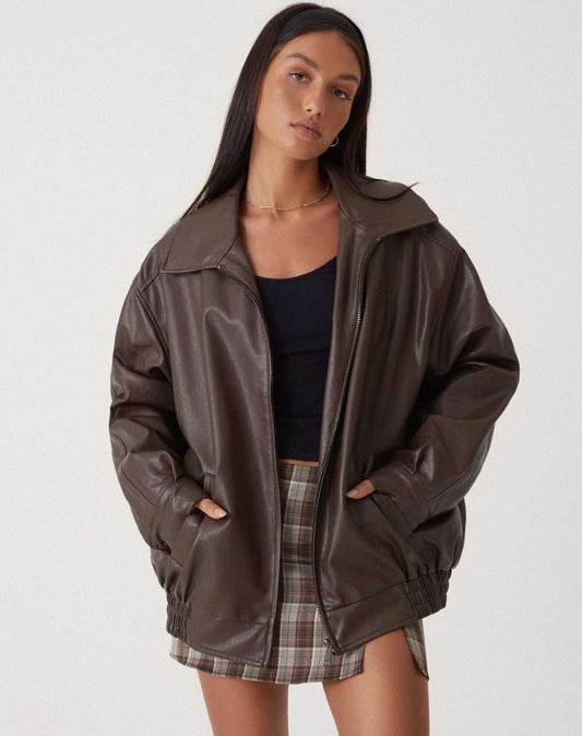 Anouk – Chaqueta de Cuero para Mujer Ancha