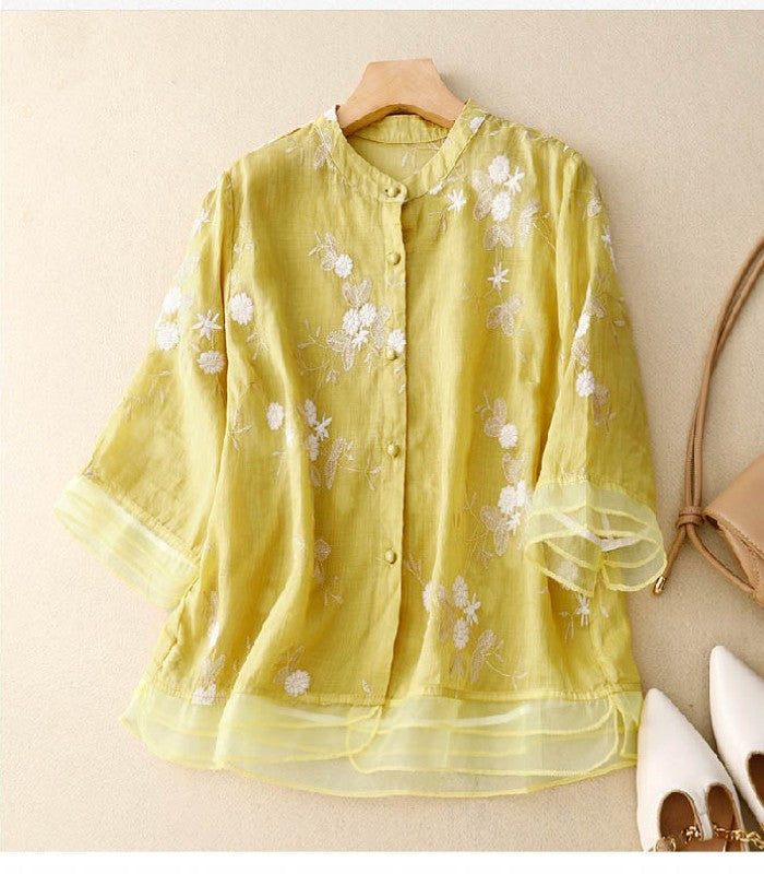 Eloise - Blusa con elegante bordado refinado